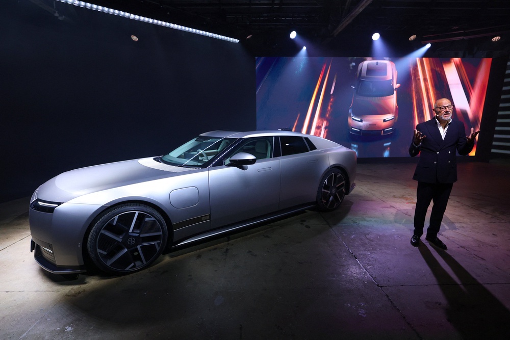 Jaguar MD Rawdon Glover introduced the Type 01 to the world in New York City (Reuters)