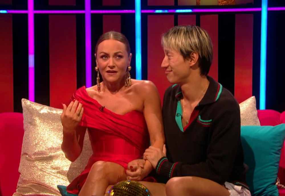 Winstone grew emotional when sat with partner Carlos Gu on 'It Takes Two' (BBC)