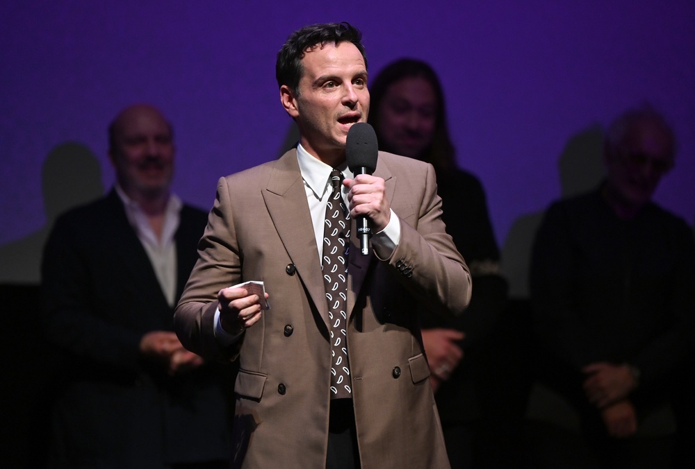 Scott on stage at the LFF opening gala (Getty)