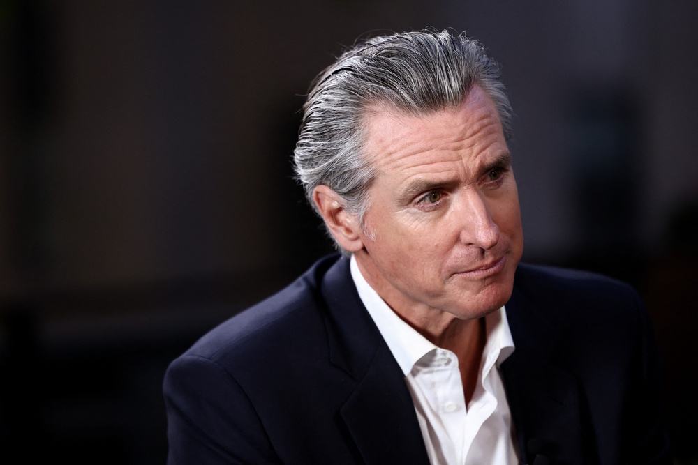 Governor of California Gavin Newsom condemned Trump’s remarks on Monday, describing him as ‘deranged and dangerous’ (AFP/Getty)