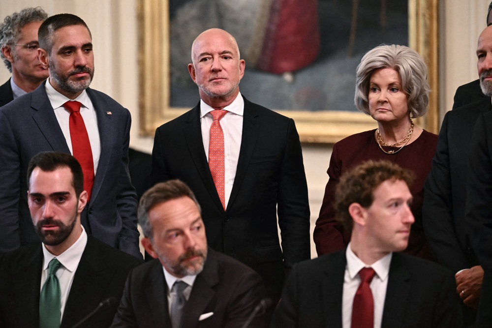 The Amazon founder has joined other tech bosses in cozying up to Trump during his second term. Last week, he attended a meeting about AI (AFP/Getty)