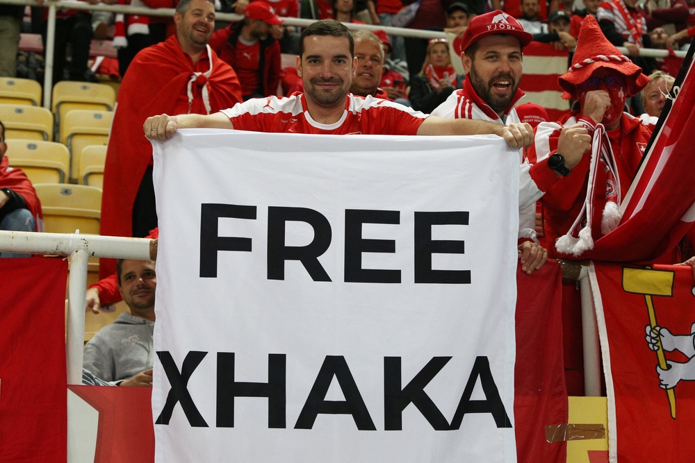 Some fans showed support for Xhaka during the international break (Reuters)