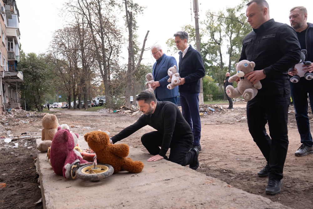 Mr Miliband, third left, also condemned the ‘appalling atrocity’ of the killing of civilians (Stefan Rousseau/PA) (PA Wire)
