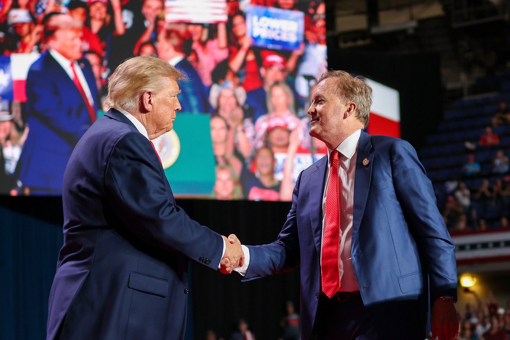 The latest audio leak comes after Paxton, whom Trump endorsed, was caught blaming the president’s war in Iran for 'dragging' on his campaign at the same private event last month (Getty Images)