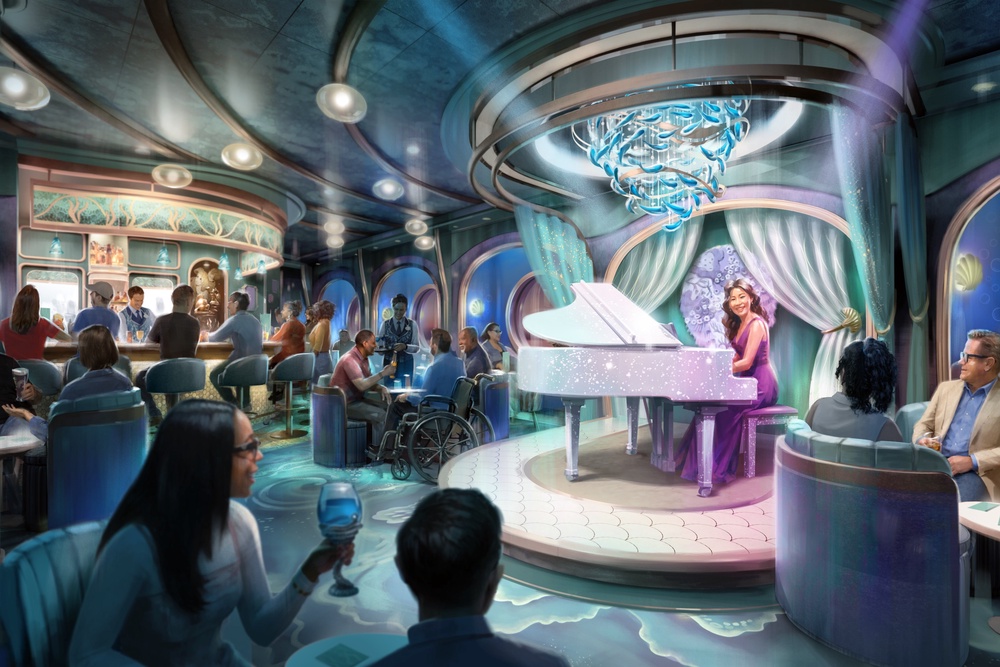 Guests can discover a whole new bar in Little Mermaid-themed Sea Notes aboard Disney Believe (Disney Cruise Line)