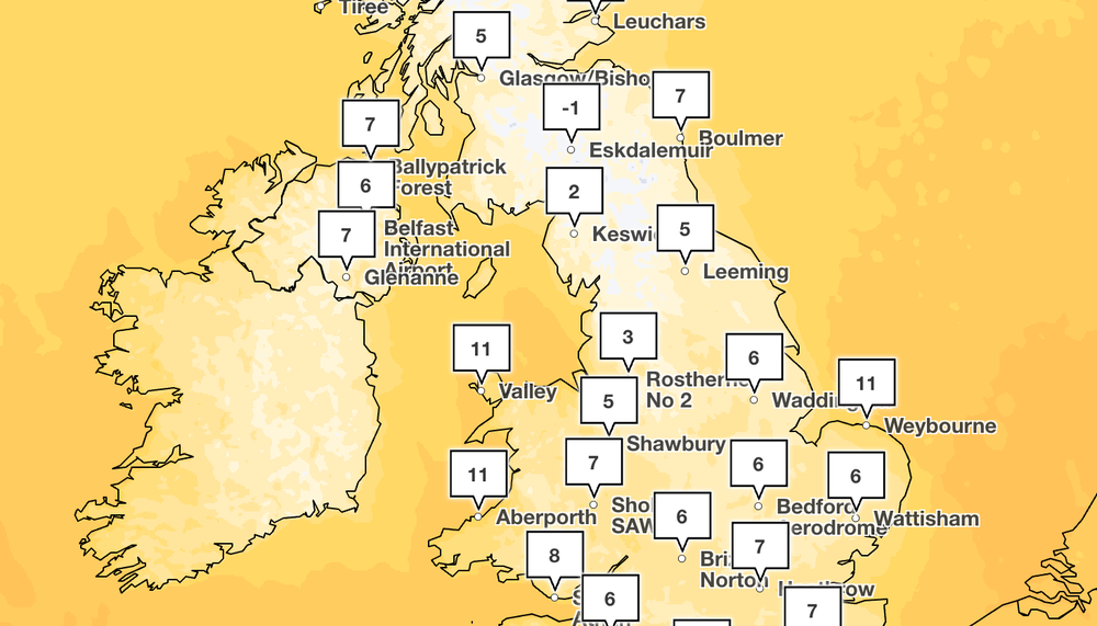 Temperatures dropped to -1C on Thursday morning in some areas (Met Office)