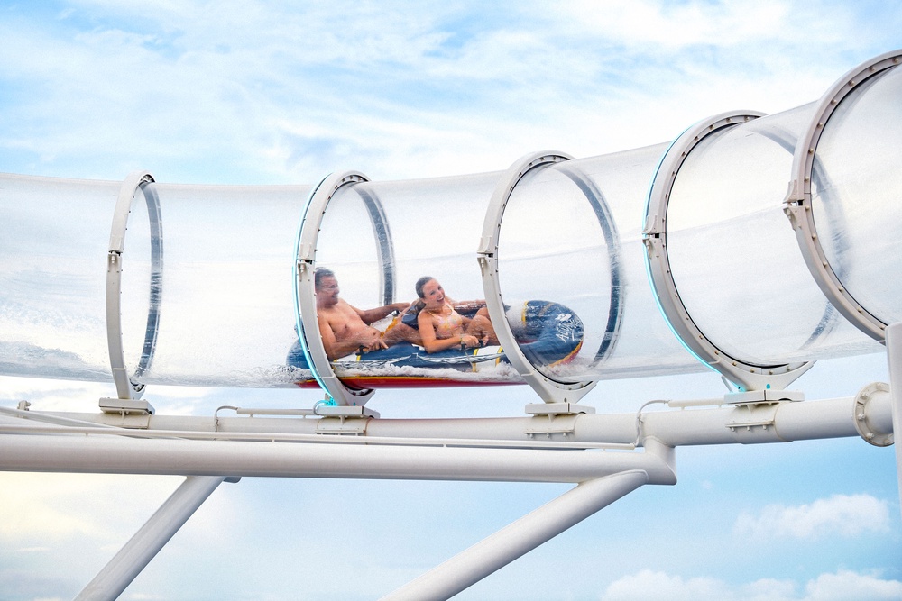 The Aqua Mouse ride transports guests around the top of the ship (Disney Cruise Line)