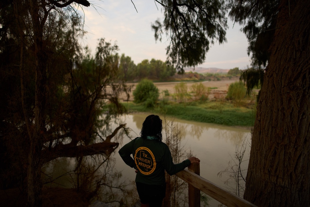 Bibiana Gutierrez stands on her property overlooking the Rio Grande river at the border with Mexico, Thursday, Sept. 24, 2026, in Redford, Texas. (AP Photo/John Locher) (Copyright 2026 The Associated Press. All rights reserved.)