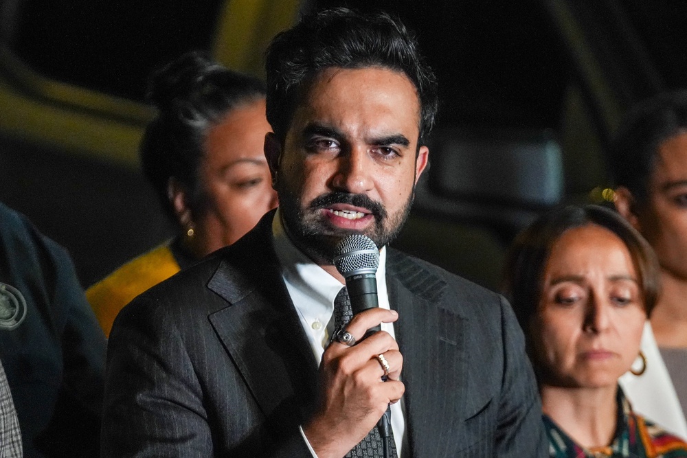 New York City Mayor Zohran Mamdani called for the abolition of ICE in furious remarks at a press conference after an agent fired seven rounds at car with a child inside. Federal officials said the agents were targeting  a ‘criminal illegal alien’ from the Dominican Republic (Getty)