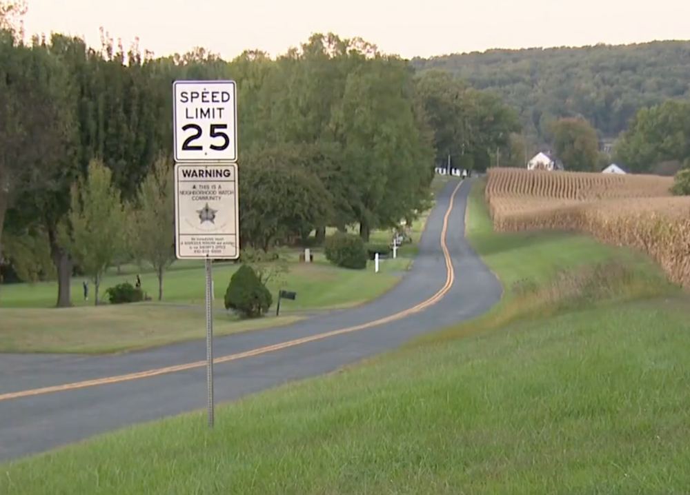 The incident unfolded in Pylesville, Maryland, on Heaps School Road (pictured) (CBS News Boston)