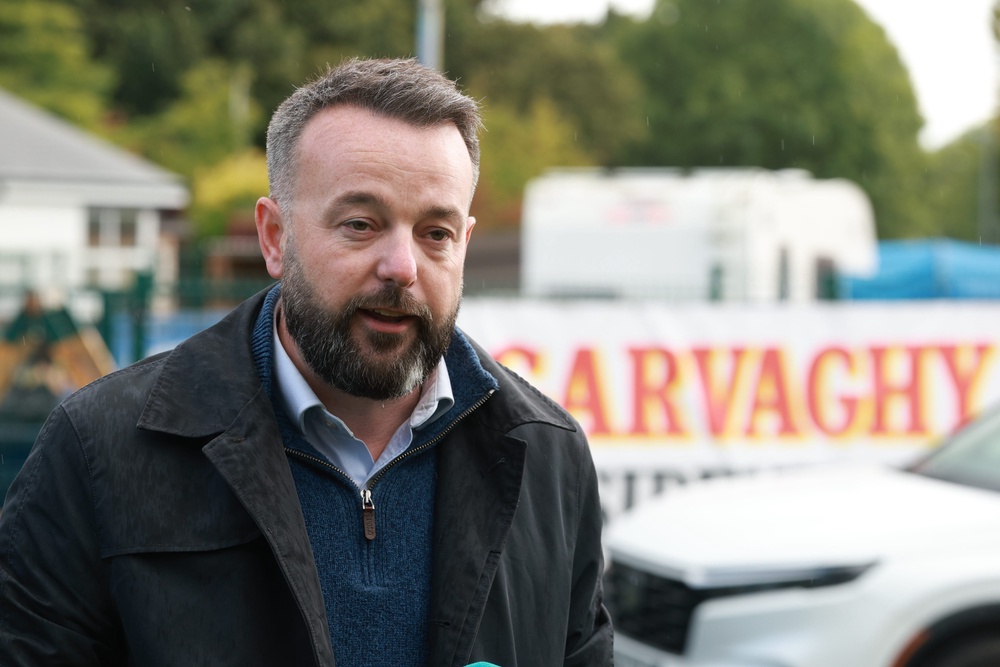 Colum Eastwood speaking to the media on Friday ( (PA Wire)