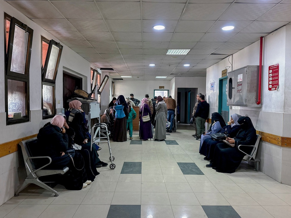 Palestinian cancer patients wait to receive treatment at a medical facility in the Gaza Strip on January 24, 2026. (AFP/Getty)