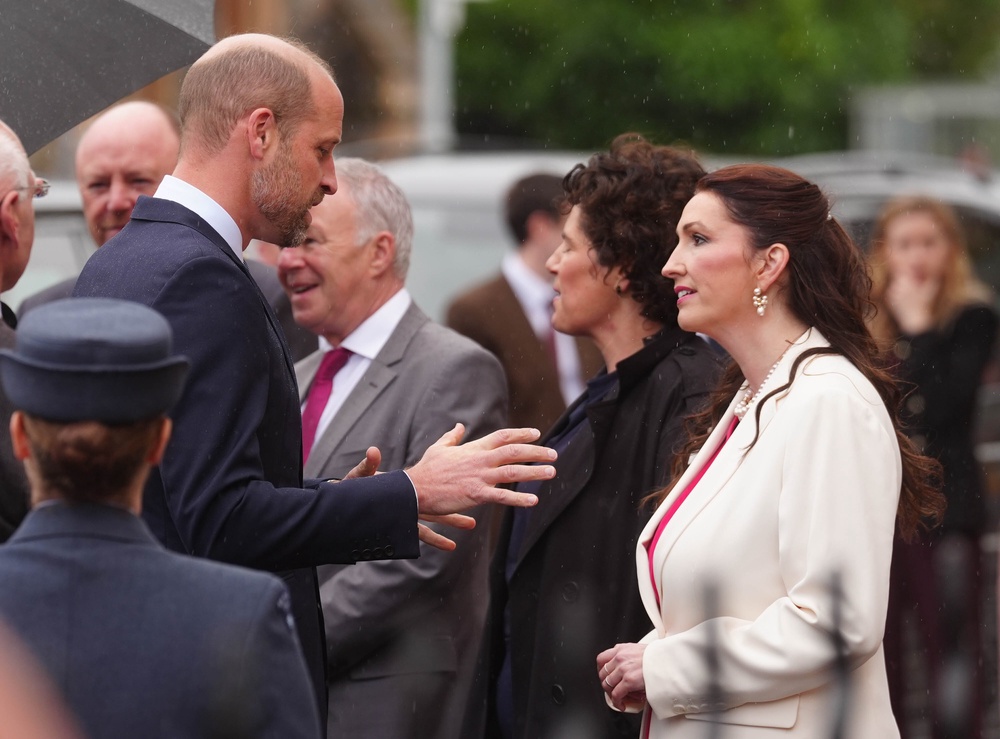 The Prince of Wales speaks to deputy First Minister Emma Little-Pengelly (Brian Lawless/PA) (PA Wire)