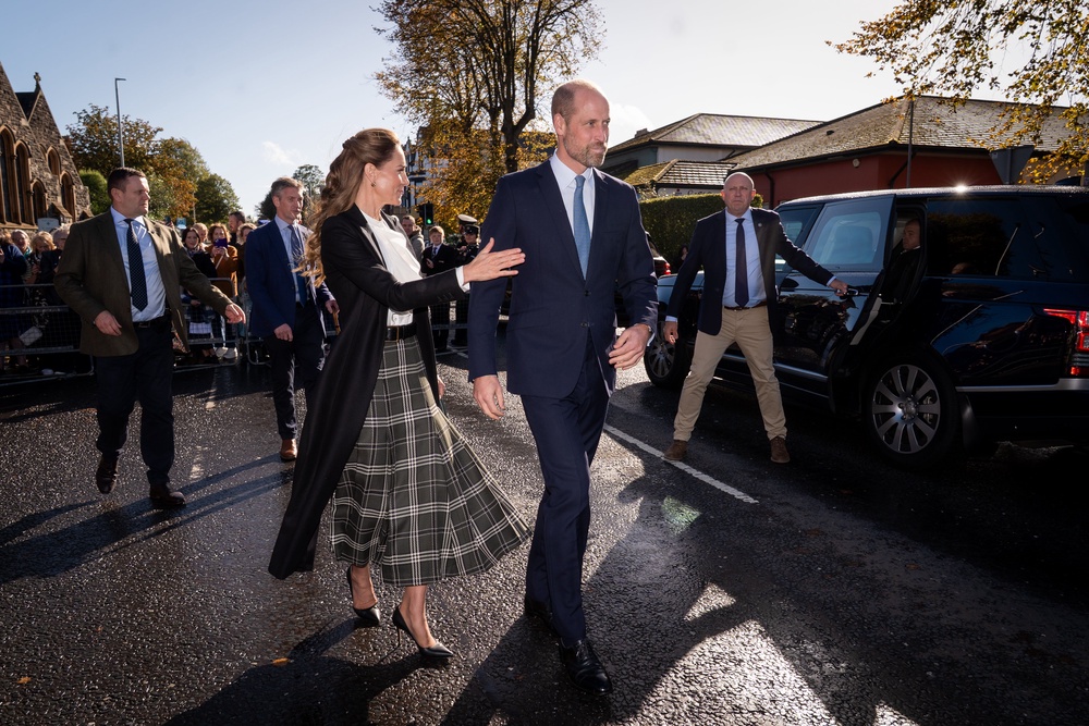 The Prince and Princess of Wales meet members of the public after a visit to The Commons in south Belfast, a project to transform a church into a community centre (Aaron Chown/PA) (PA Wire)