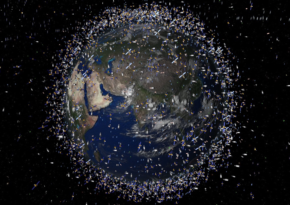 A computer-generated image released by the European Space Agency (ESA) showing trackable objects in low-Earth orbit around Earth (AFP/Getty)