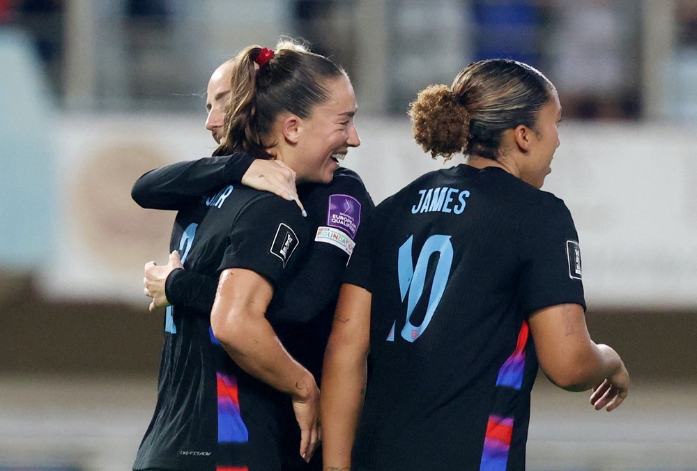 Maya Le Tissier scored her first England goal to give the Lionesses breathing space (Reuters)