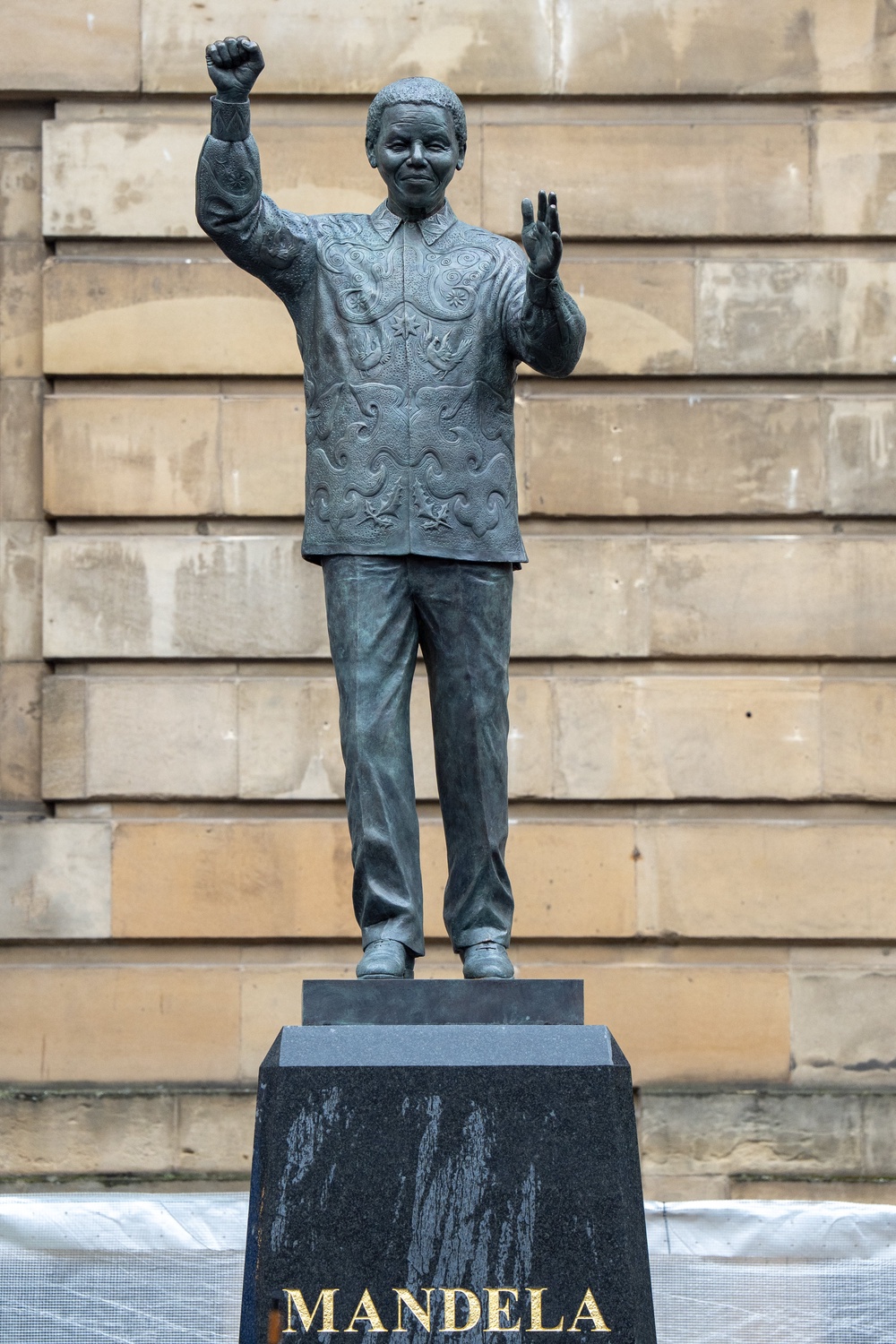 The statue of Nelson Mandela stands atop a plinth of South African granite (Jane Barlow/PA) (PA Wire)