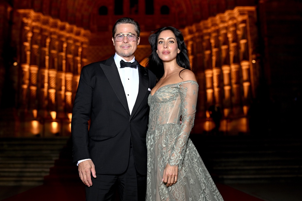 Brad Pitt and Ines de Ramon attend the 2026 Albies (Getty)