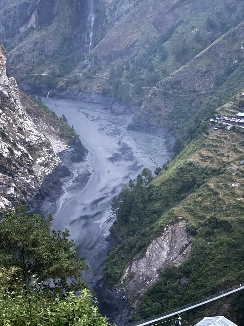 Budhi Gandaki river in Nepal in spate on Sunday (AP)