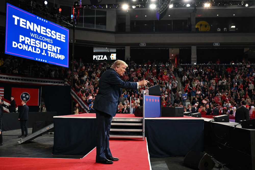 Trump told the crowd to act as if he were on the ballot this election day (AFP/Getty)