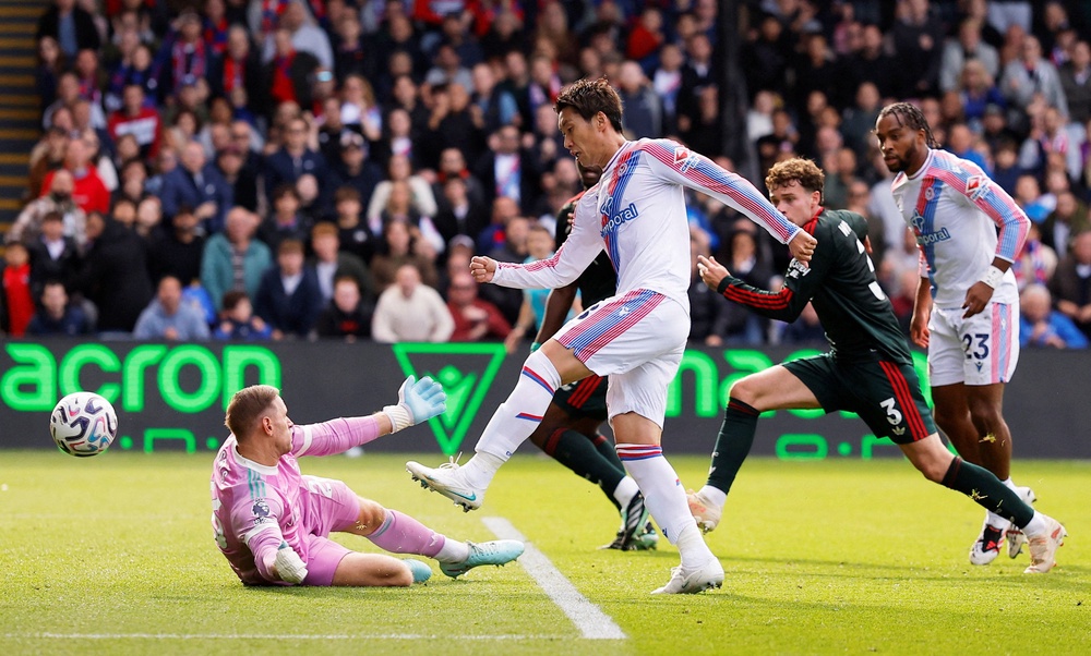 Daichi Kamada netted the equaliser before Palace went on to win the game (Reuters)