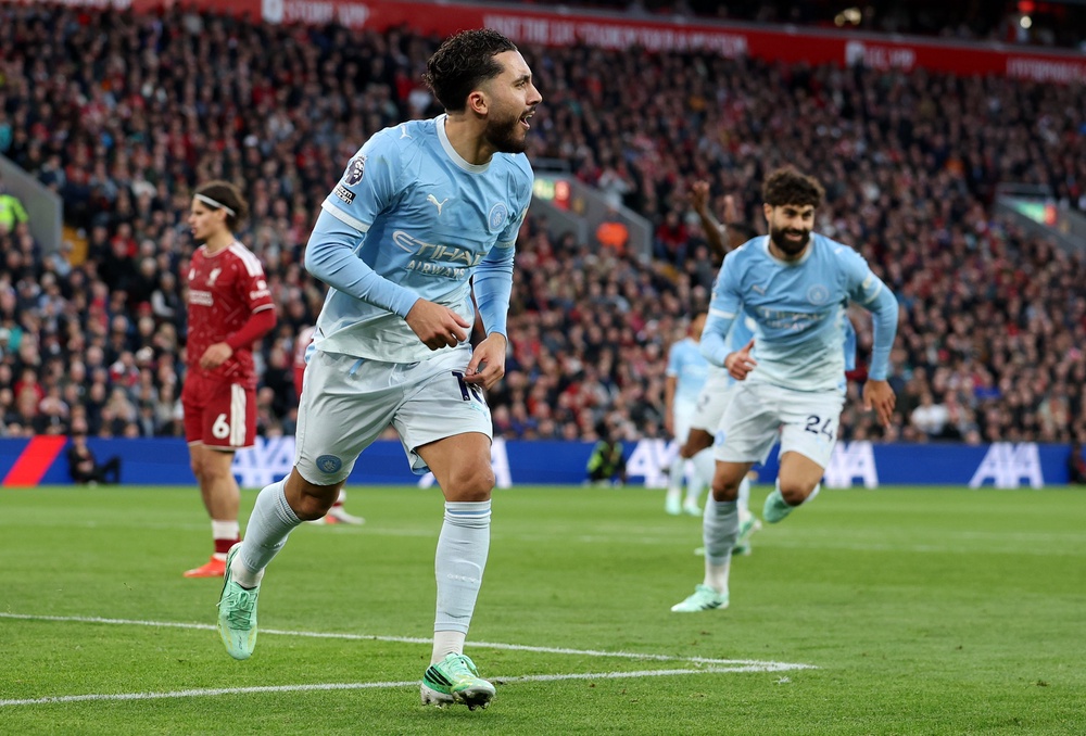 Rayan Cherki scored a brilliant third (Getty)