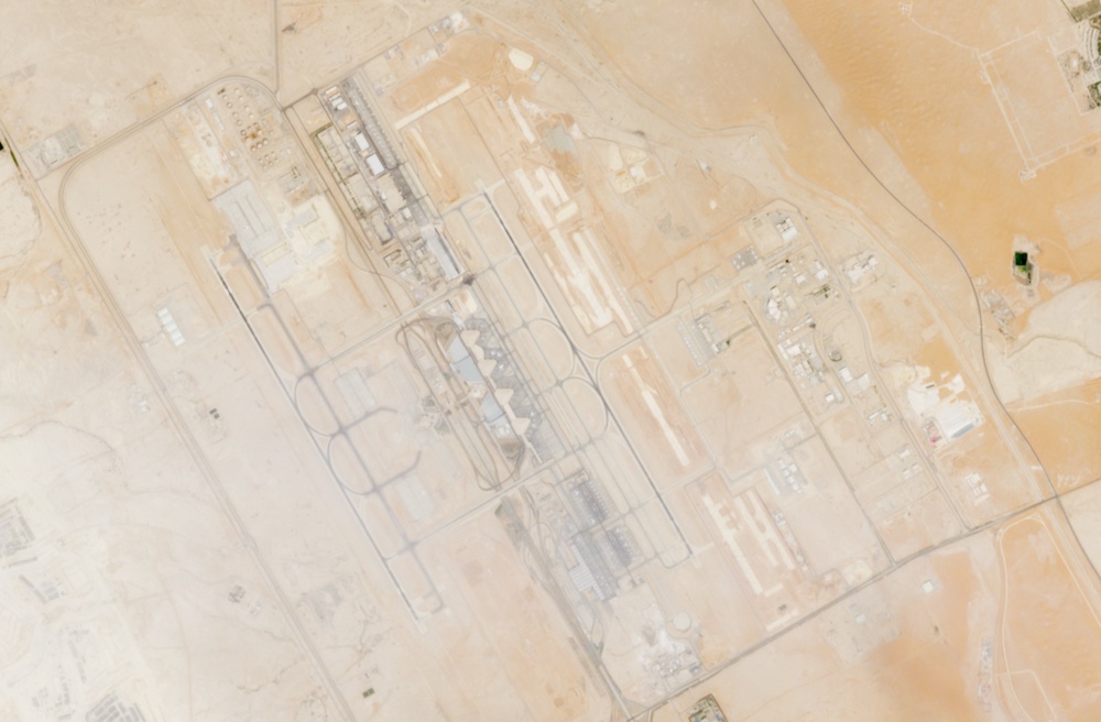 A satellite image of King Khalid Airport, the day after Yemen's Iran-backed Houthis said they attacked the airport, in Riyadh (Reuters)