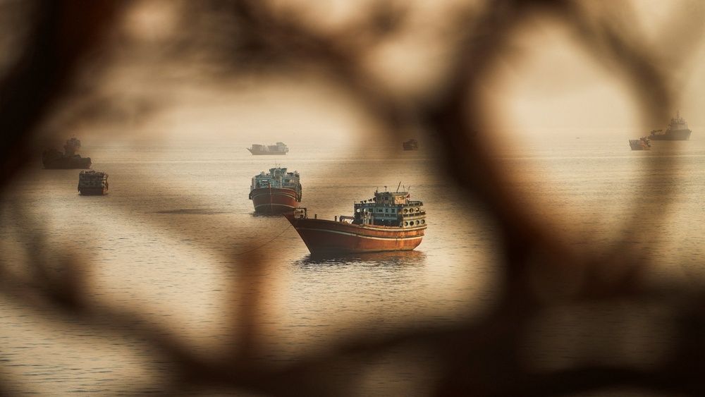 Vessels at the Strait of Hormuz, as seen from Musandam, Oman, October 12, 2026. REUTERS/Stringer (Reuters)