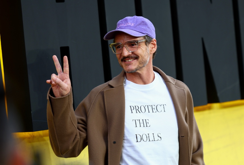 Pedro Pascal, pictured wearing Ives' shirt in 2025 (Getty)