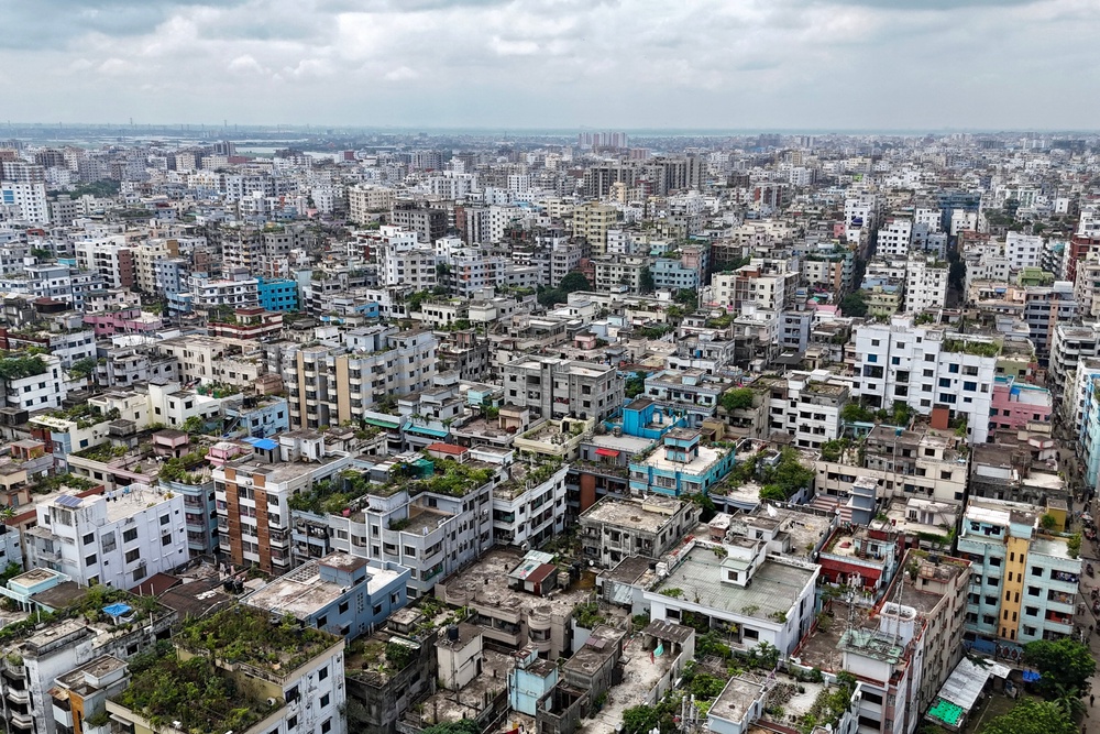Aerial photograph shows Dhaka city's skyline (AFP via Getty Images)