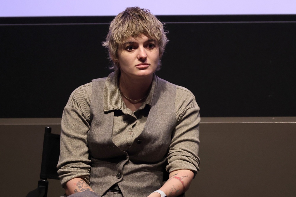Alesya Marokhovskaya takes part in a Q&A following a screening of ‘My Undesirable Friends: Part II – Exile’ at the New York Film Festival (Getty)