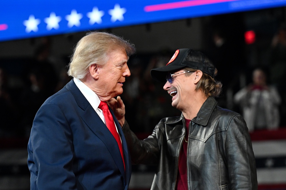 ‘I had to leave early at 11 p.m.,’ Kid Rock said. ‘I’m on like beer seven and I’m having a blast’ (Getty)