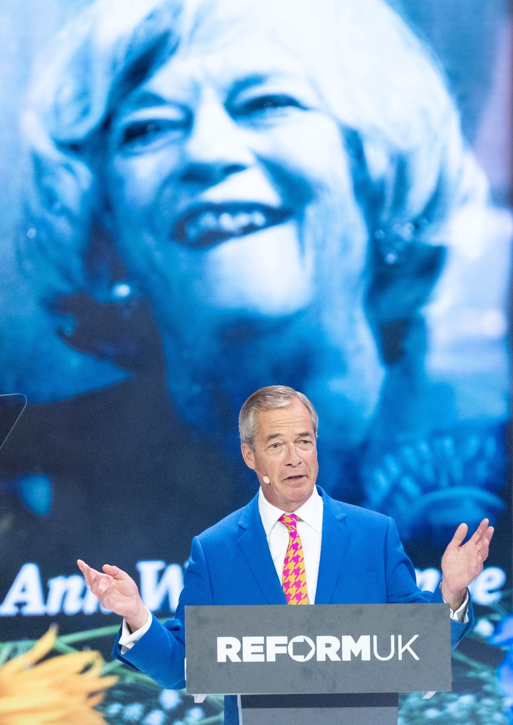 Reform UK leader Nigel Farage during a tribute to Ann Widdecombe (Stefan Rousseau/PA) (PA Wire)