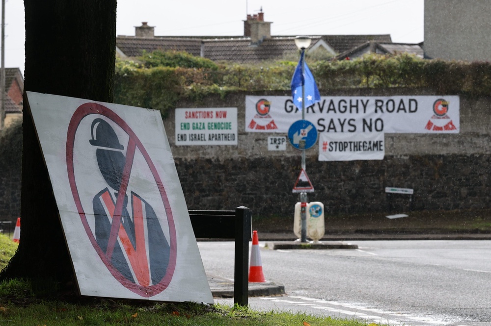 Posters at the Garvaghy Road in Portadown (Liam McBurney/PA) (PA Wire)