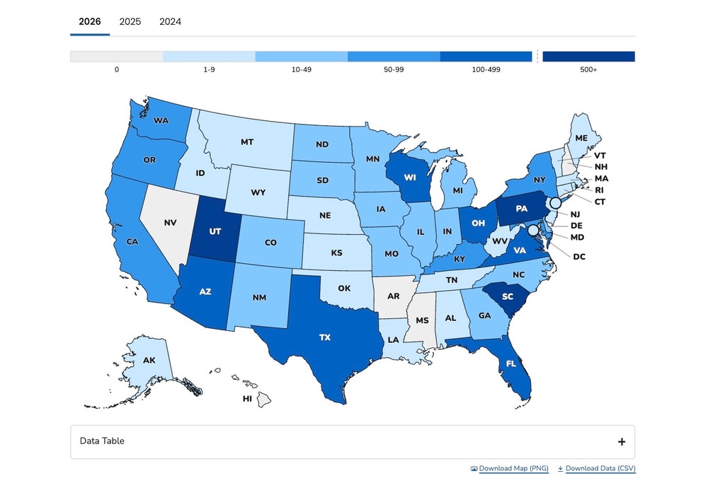 This map, updated last Friday, from the Centers for Disease Control and Prevention shows where measles cases are the highest in the U.S. The states with the fewest cases are in the lightest blue. States with the highest cases are in the darkest blue (CDC)