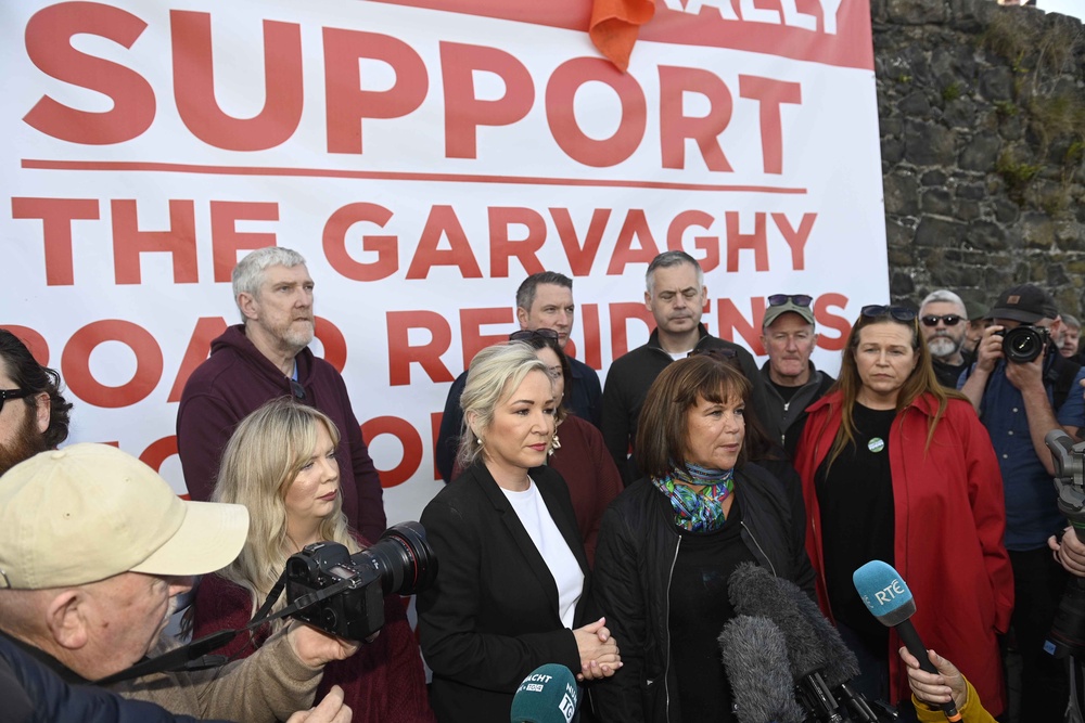 Sinn Féin President Mary Lou McDonald and Northern Ireland First Minister Michelle O’Neill at a community event in support of the Garvaghy Road residents (Mark Marlow/PA) (PA Wire)