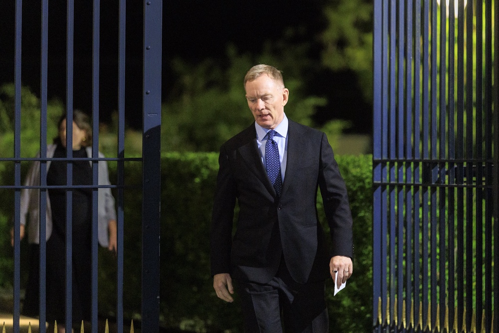 Northern Ireland Secretary Sir Chris Bryant walks from Hillsborough Castle to speak to the media (Liam McBurney/PA) (PA Wire)