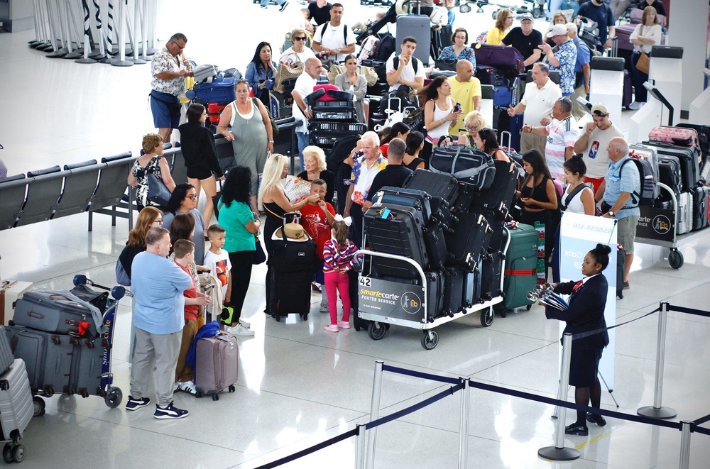 John F. Kennedy International in New York City, a cumbersome 45 minutes from downtown, was No. 4 in the ranking of most stressful airports with a 20.77 percent delay rate and 2.02 percent cancellation rate (AFP via Getty Images)