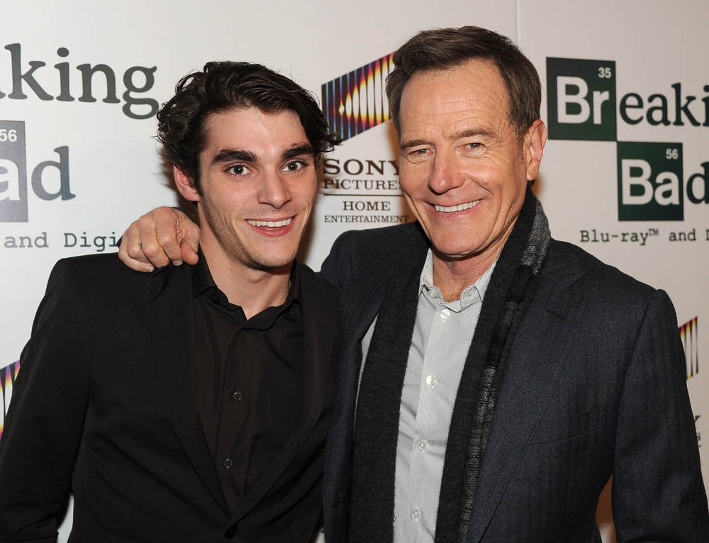 RJ Mitte with ‘Breaking Bad’ co-star Bryan Cranston (Getty)