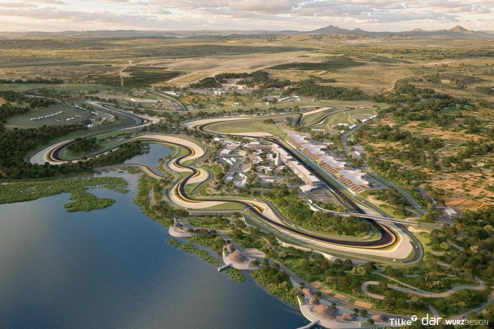A rendered image of the new purpose-built track in Bugesera (Formula 1)