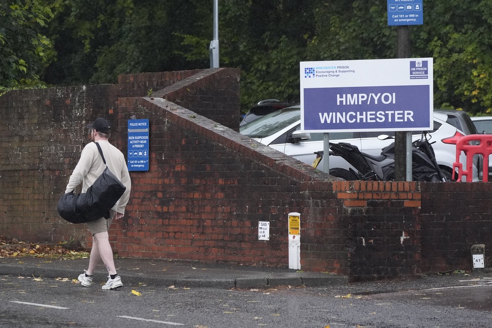 A person leaving HMP Winchester in Hampshire (Andrew Matthews/PA) (PA Wire)