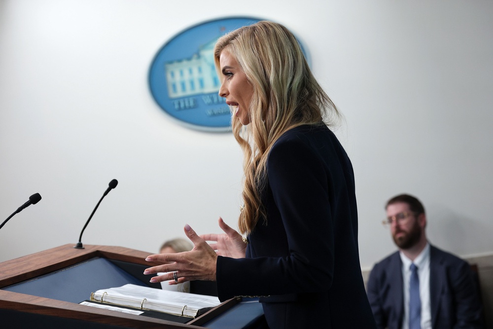 At one point, Zacharia attempted to recover from the laughter in the room by pivoting to more praise for Trump, whom she called ‘the most family-friendly president we've ever had’ (Getty Images)