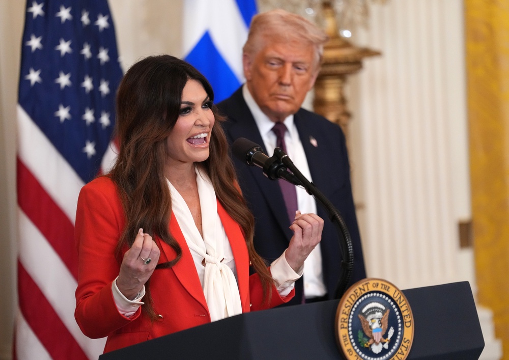 'She, I guess, dated my son a long time ago,' Trump said of Guilfoyle. 'She went to Greece; she was doing a good job, but we didn’t like what we were reading' (Getty Images)