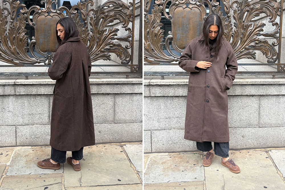 This car coat is a cut that’ll never go out of style (Sabrina Sahota/The Independent)