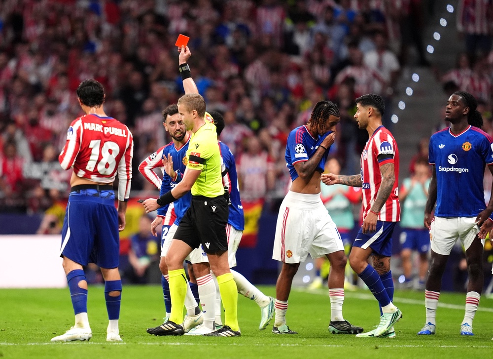 Yoro was sent off for fouling David as the last man (PA)