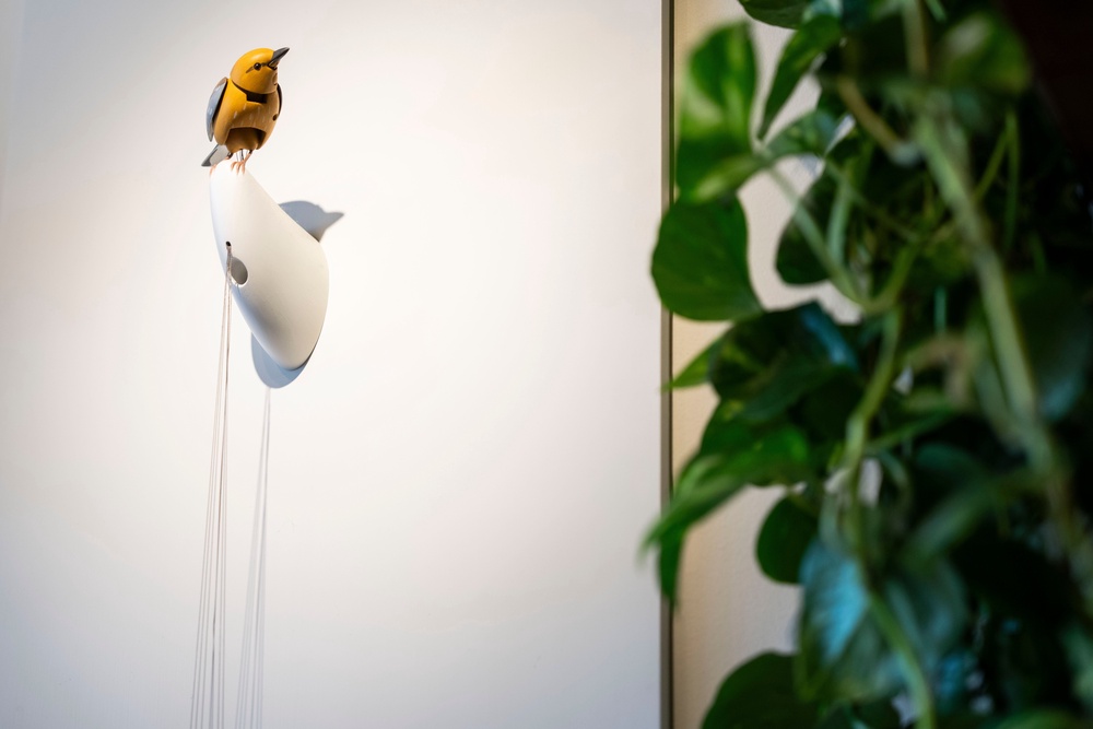 Molly, a singing and dancing mechanical bird created by artist Bliss Kolb, has found itself at the center of the online furore (AP)