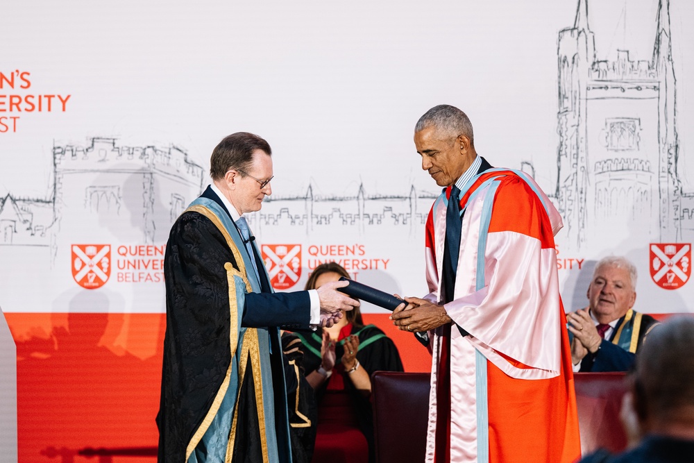 Mr Obama received an honorary doctorate (Handout/PA)