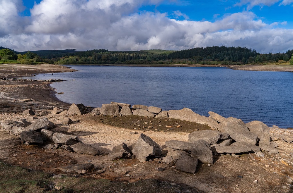 Water levels at Fernworthy Reservoir had decreased significantly as a result of drought (Jim Bray/Discovering Devon, Somerset and beyond)