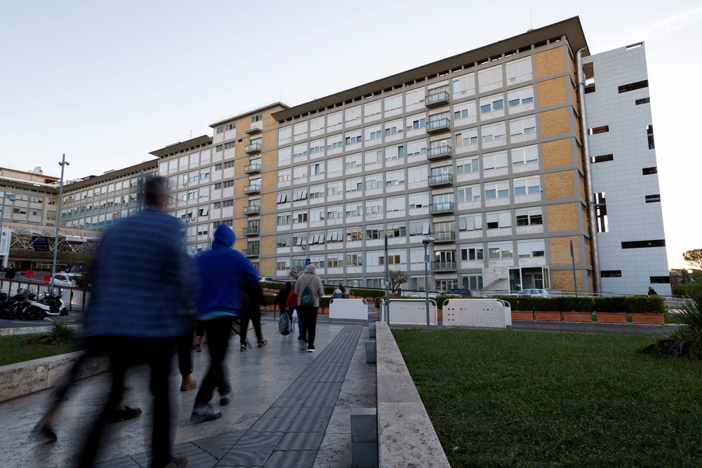The pope is recovering at the Gemelli University Hospital in Rome (Reuters)
