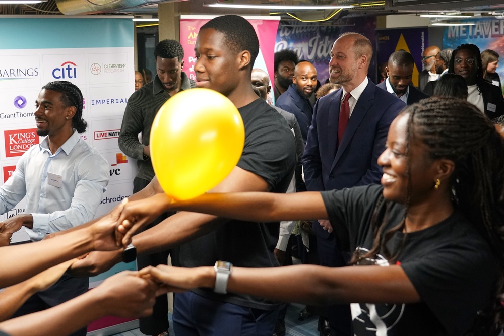 The Prince of Wales during a visit to the Amos Bursary in London, to highlight the programme’s support to the next generation of black British leaders (Alberto Pezzali/PA) (PA Wire)